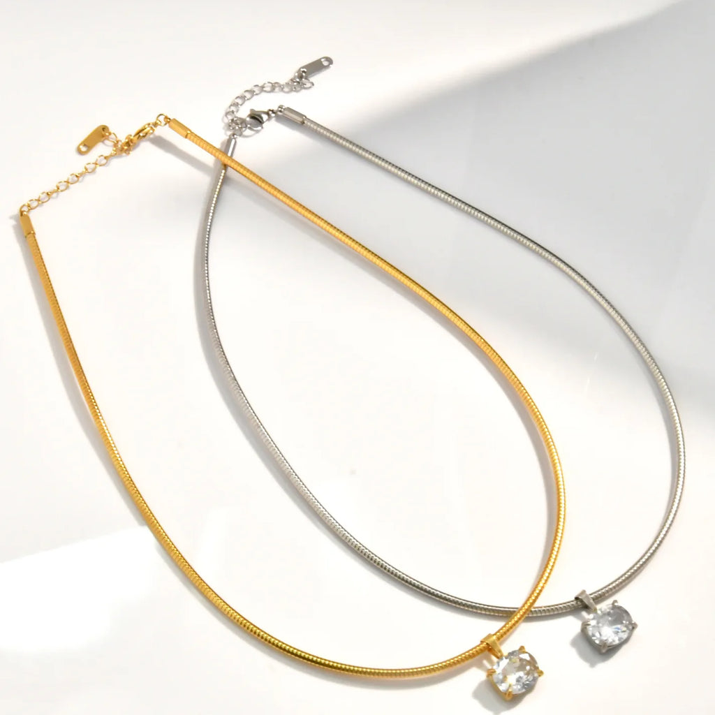 Peridot Geometric Zircon Necklace