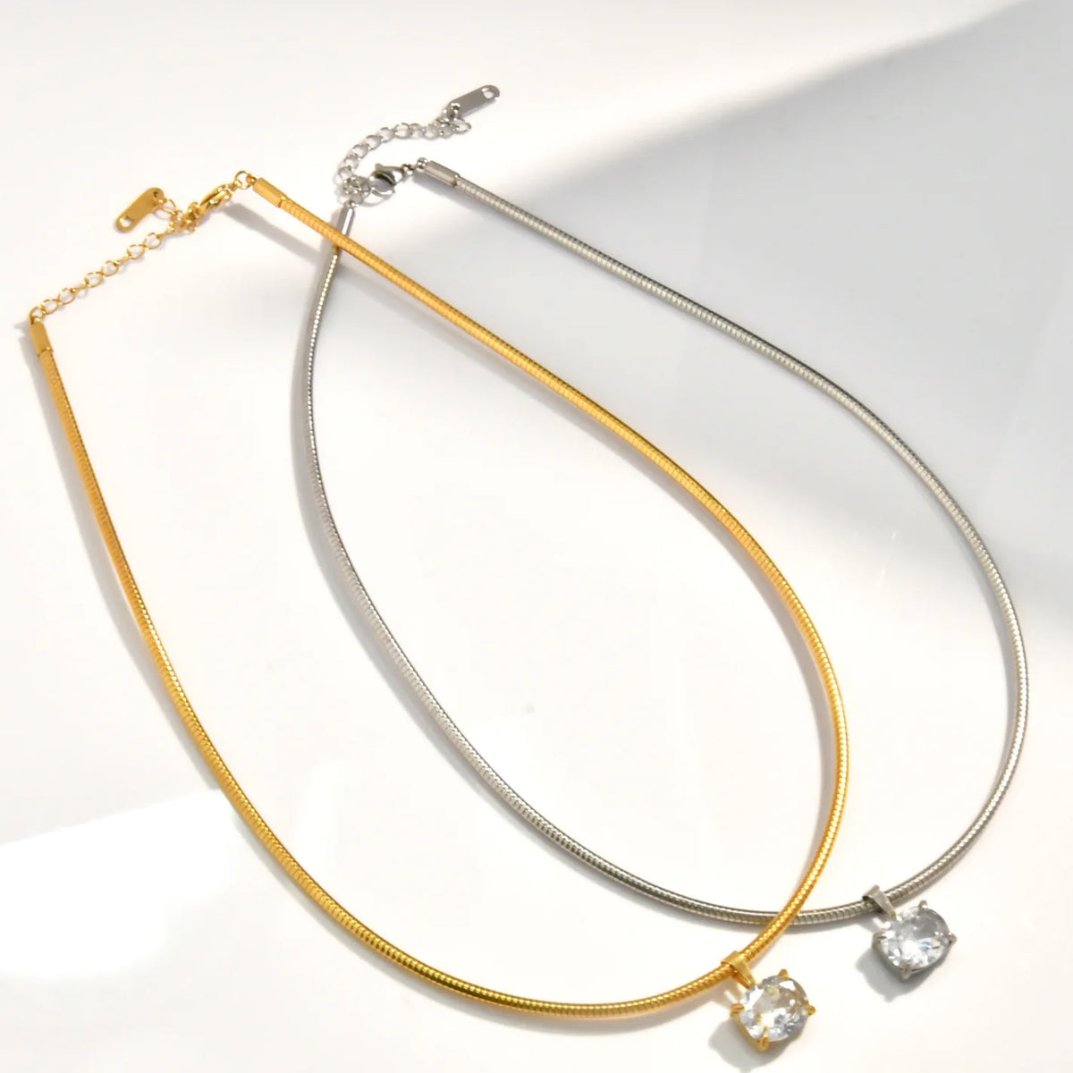 Peridot Geometric Zircon Necklace