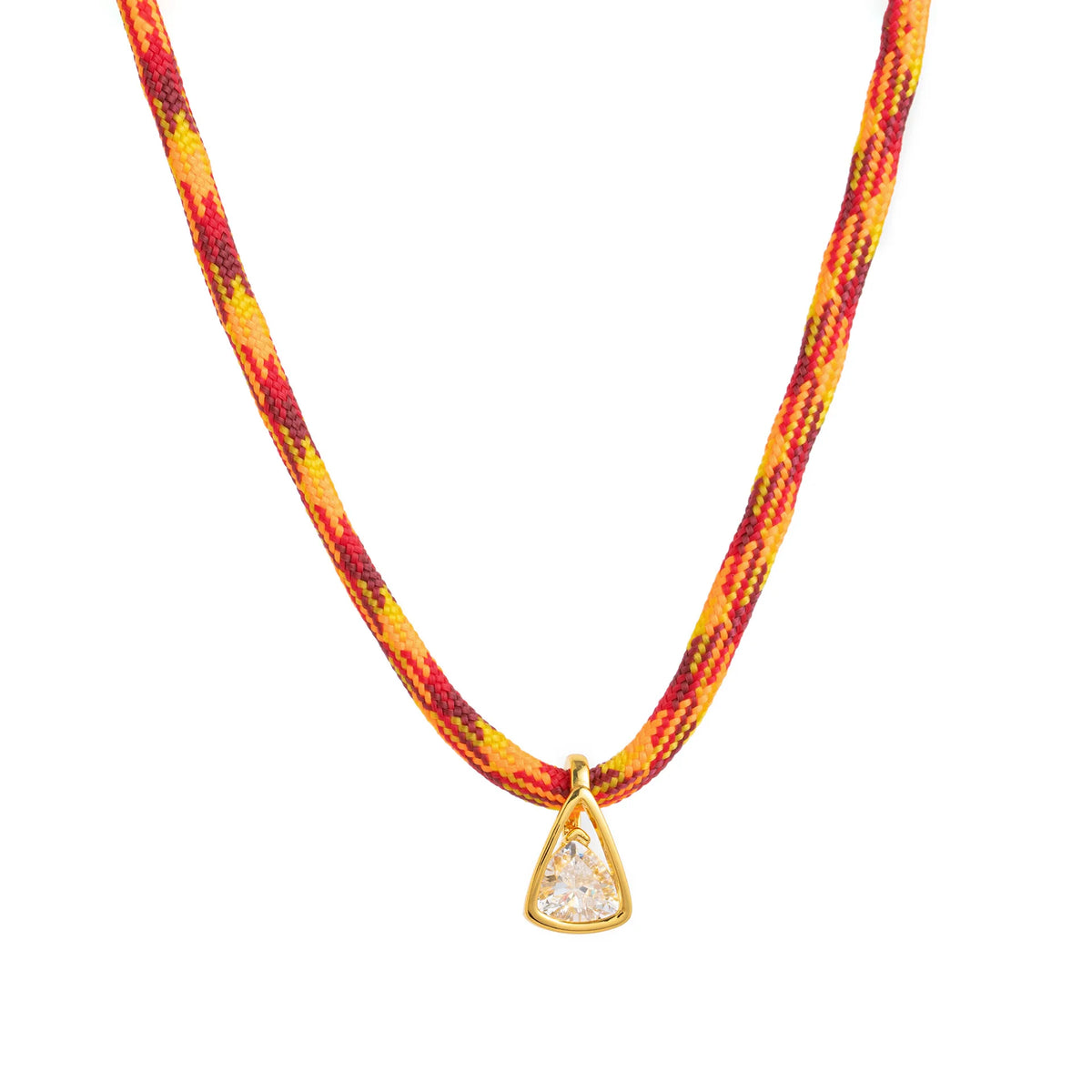 Citrine Geometric Zircon Cord Necklace