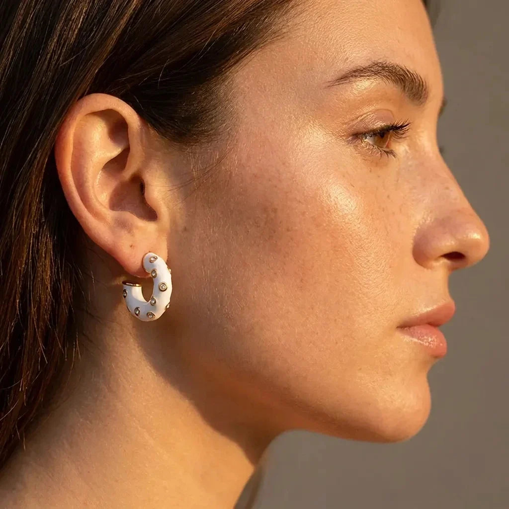 Copper Enamel Colour-Block Hoops
