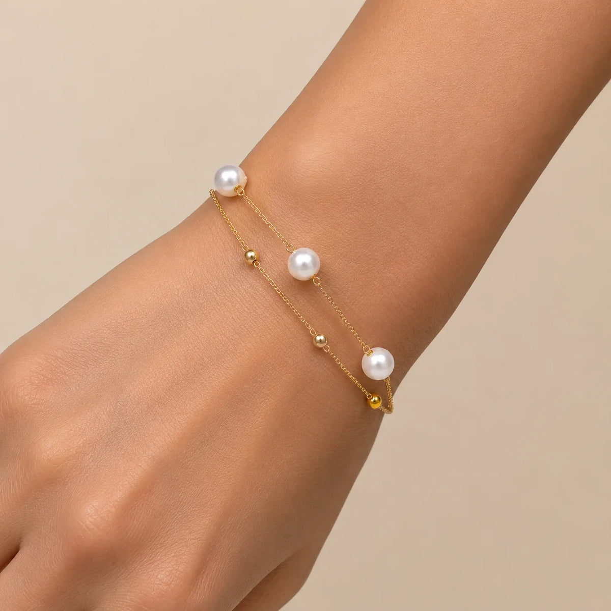 Beryl Layered Pearl Bracelet