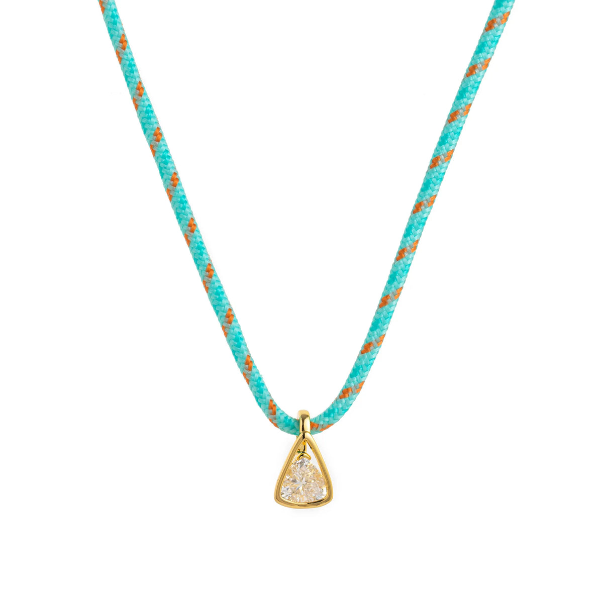 Citrine Geometric Zircon Cord Necklace