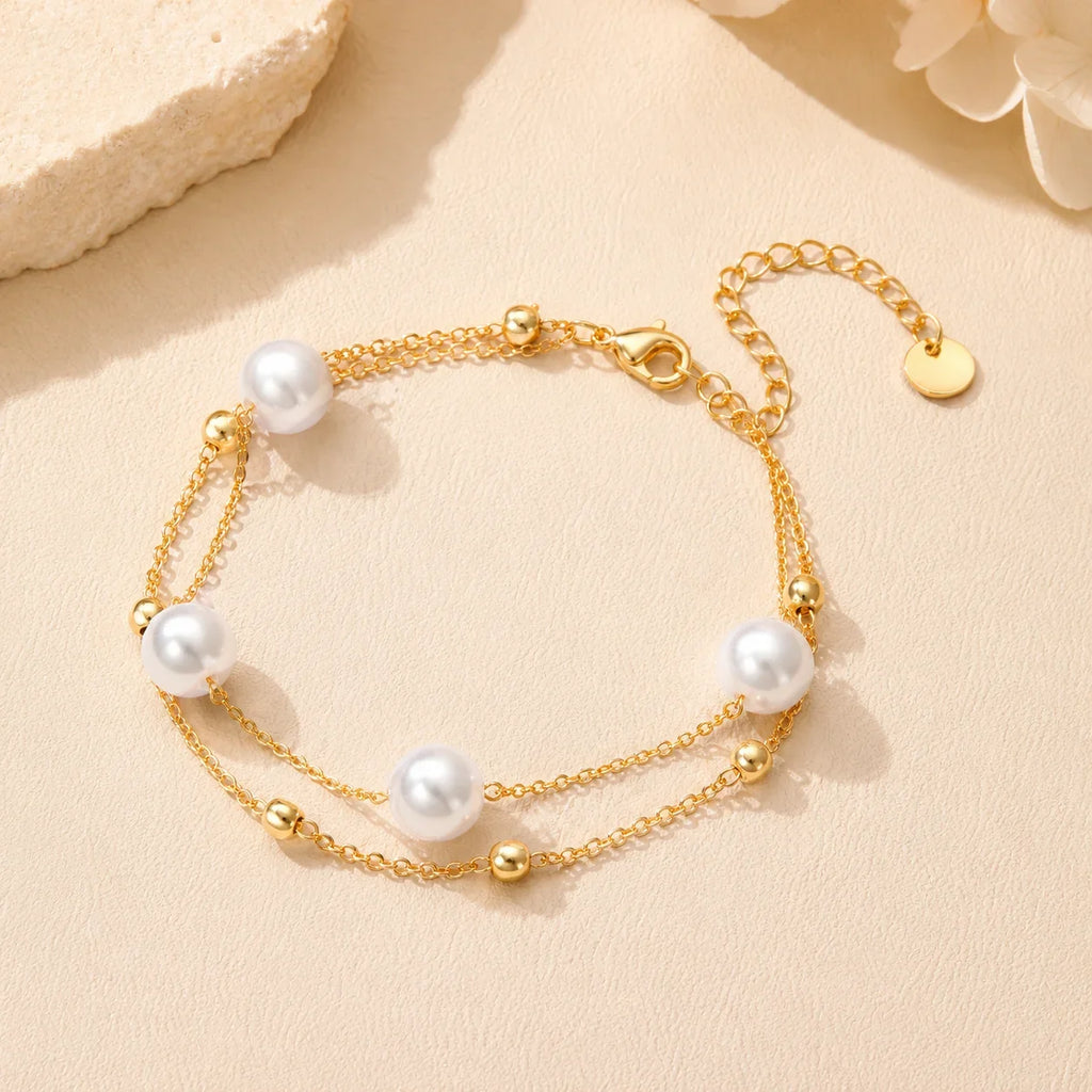Beryl Layered Pearl Bracelet