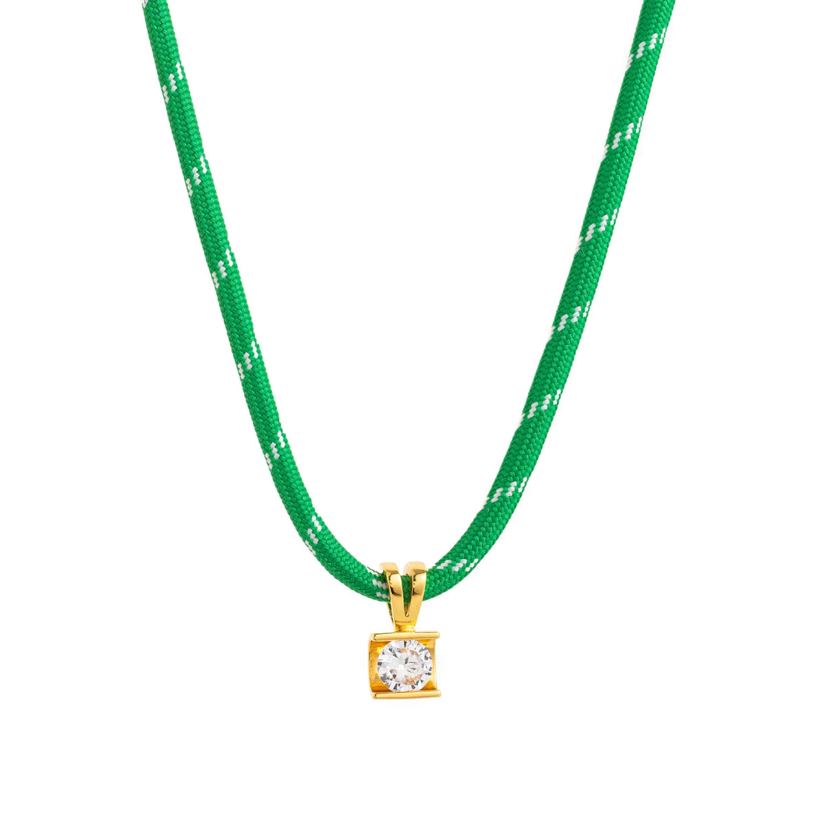 Citrine Geometric Zircon Cord Necklace