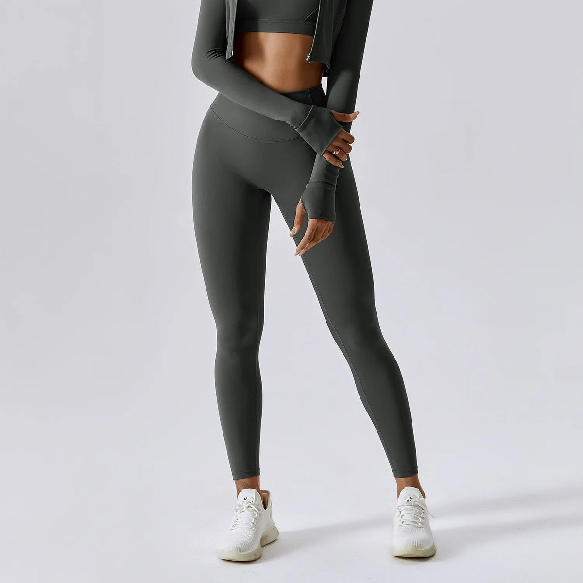 Charcoal High-Waist Training Leggings