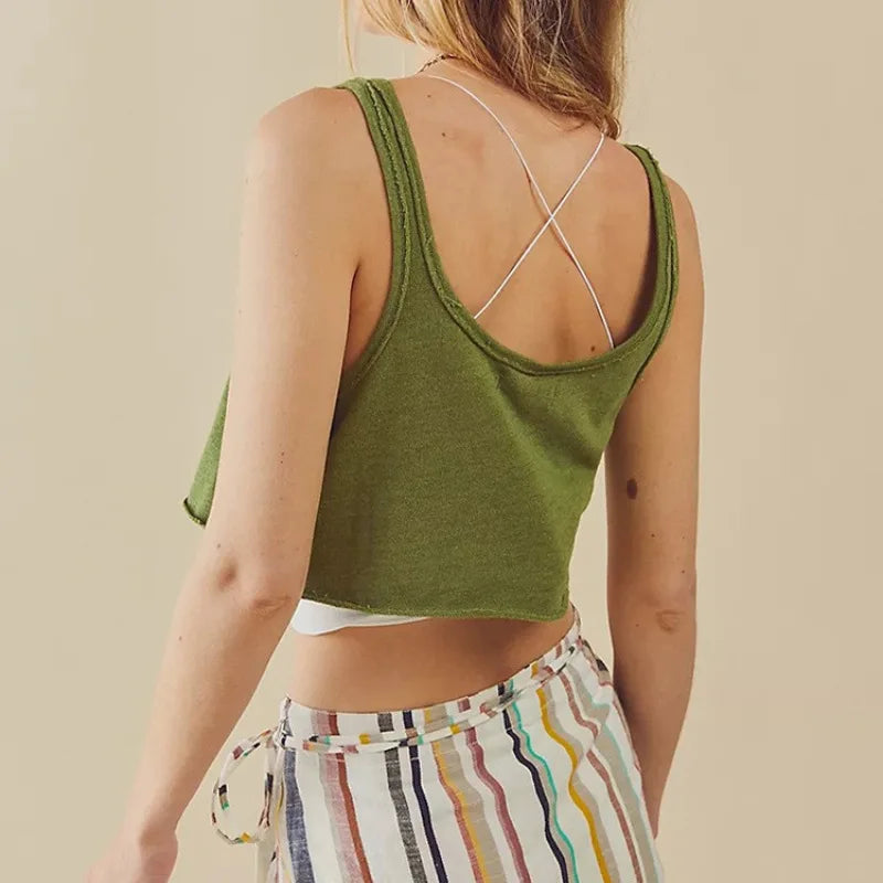 Amber Cropped Cotton Camisole