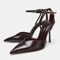 Adira Patent Ankle-Strap Heels