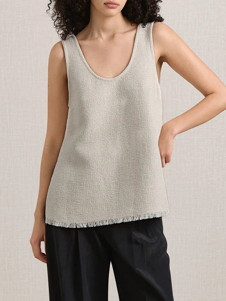 Diamond Tassel-Trim Vest