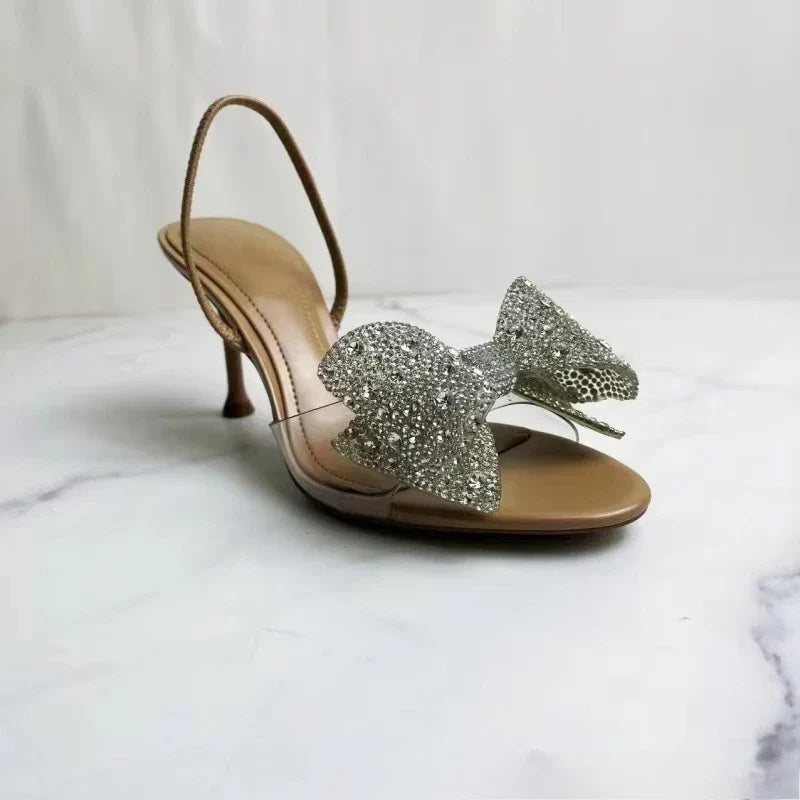 Venus Crystal Bow Evening Sandals