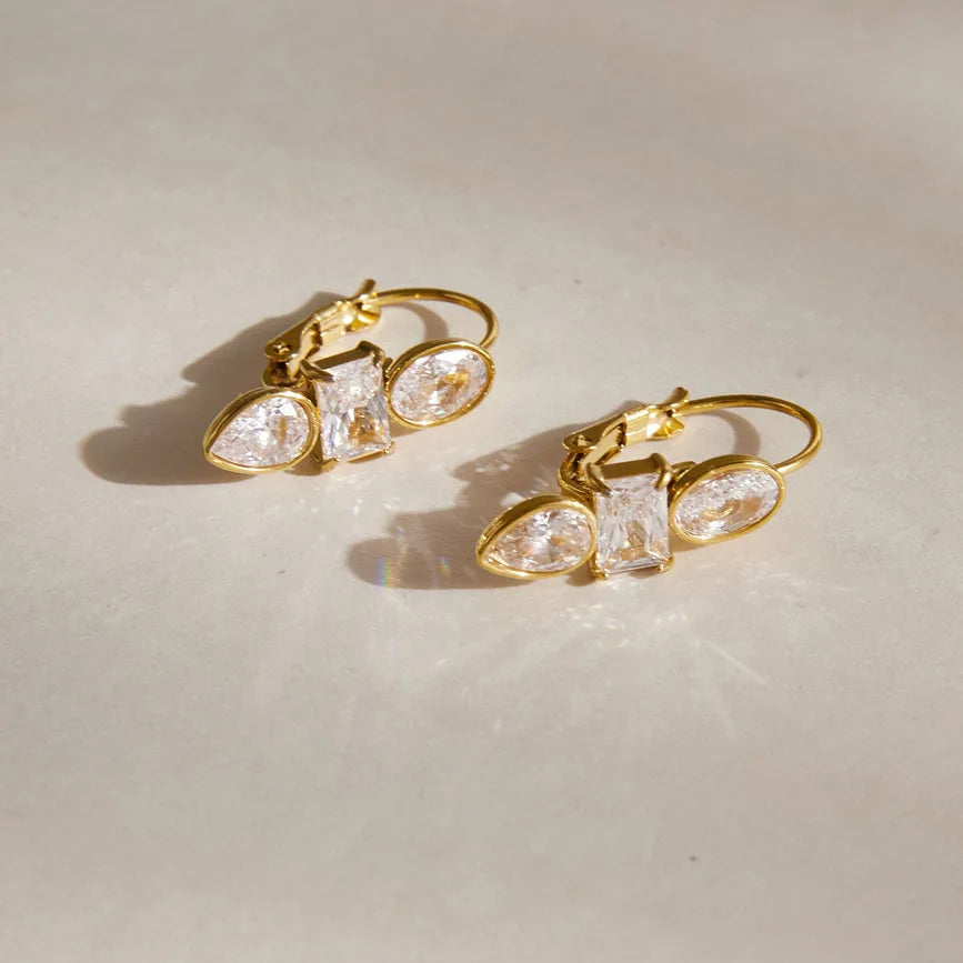 Bronze Zircon Drop Earrings