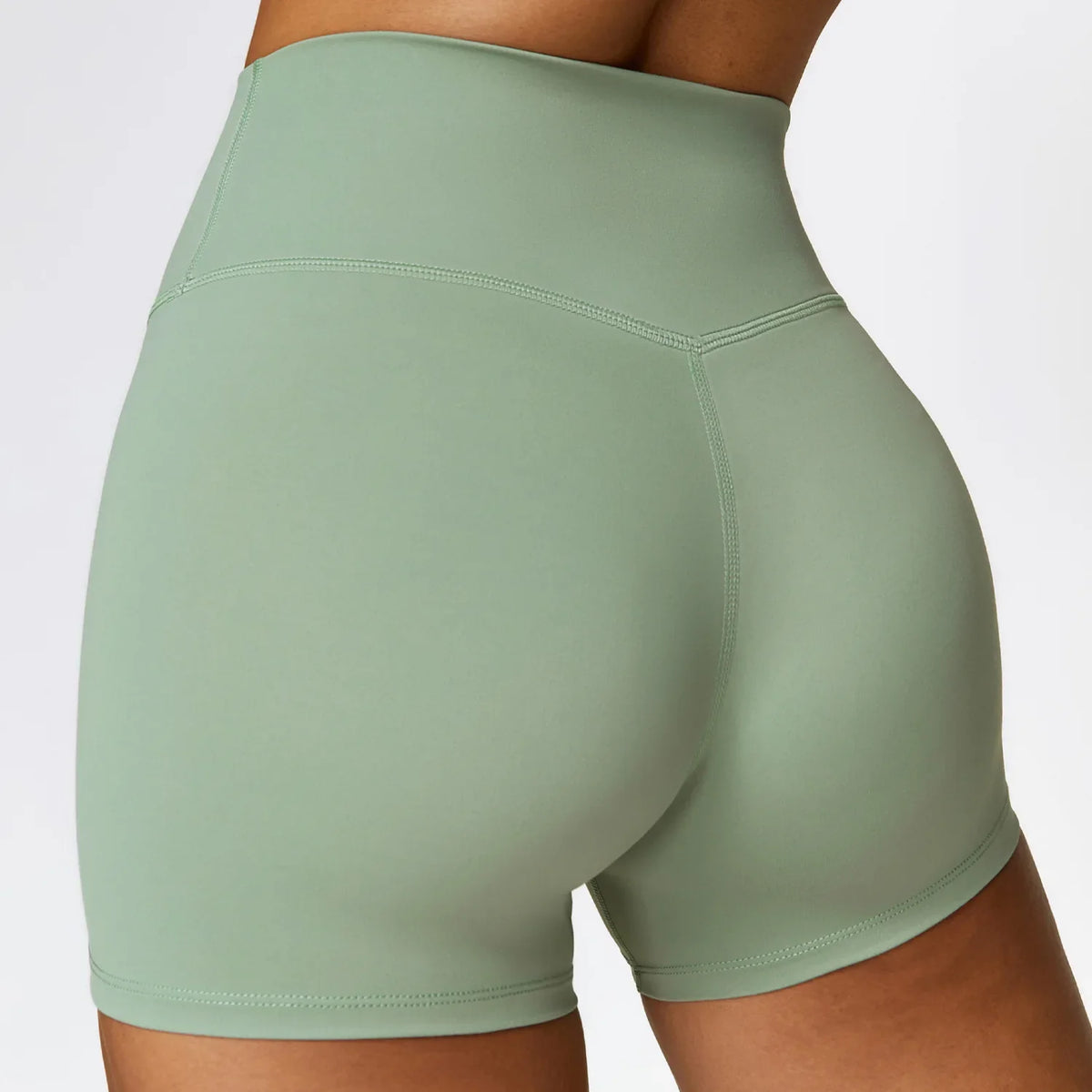 Mint Fitted High-Waist Shorts