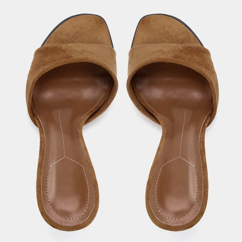 Bisou Suede Peep-Toe Sandals