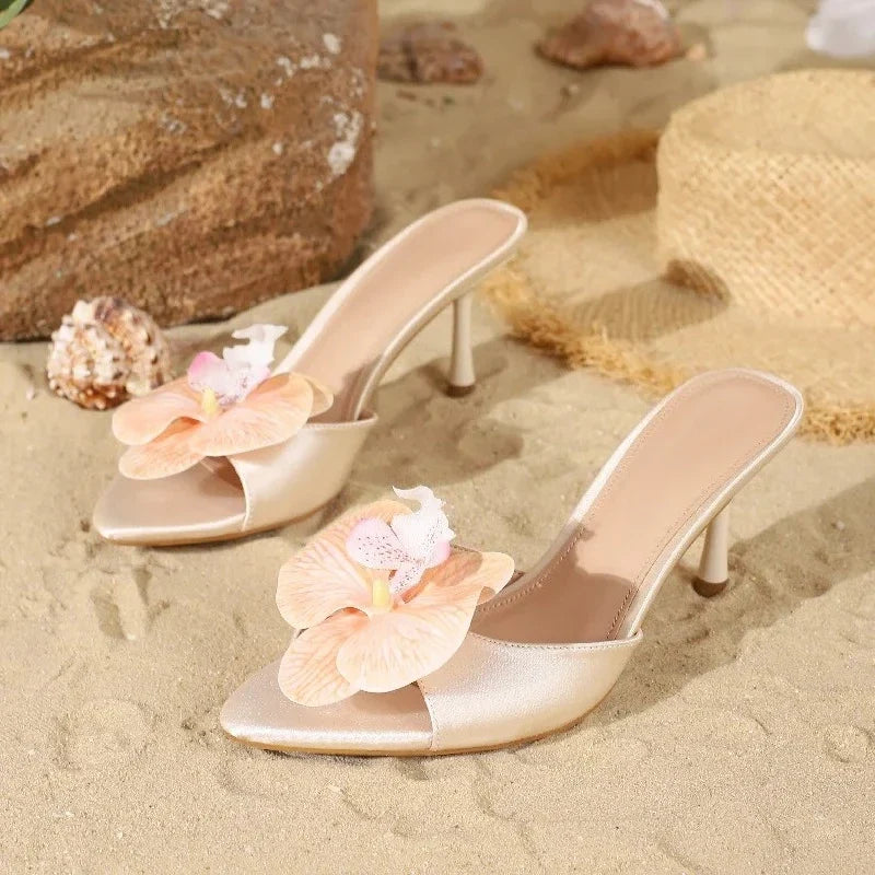 Secret Floral Stiletto Mules