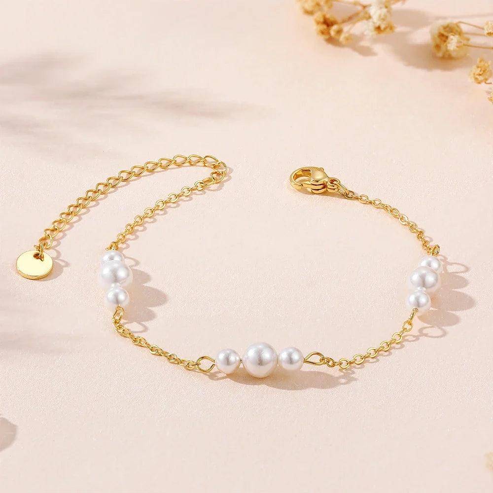 Agate Adjustable Pearl Bracelet