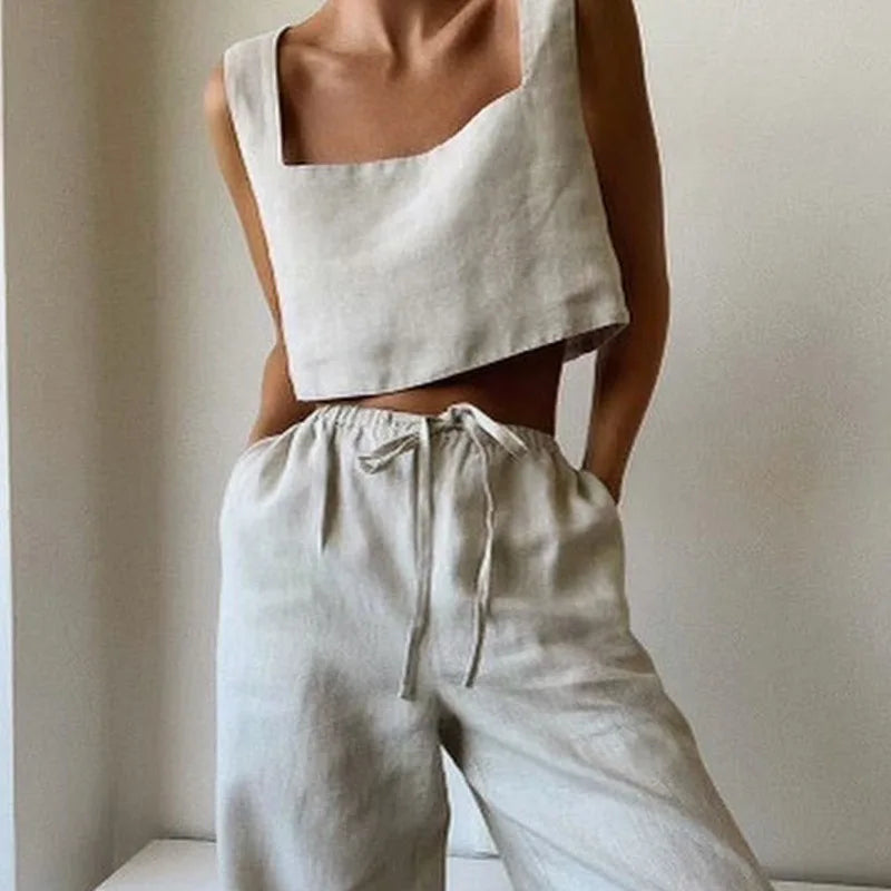Garnet Square-Neck Crop Top