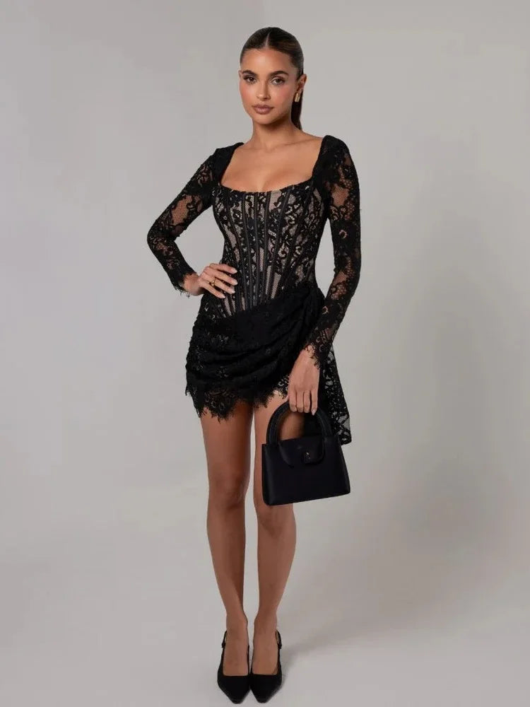 Sky Corset Lace Mini Dress