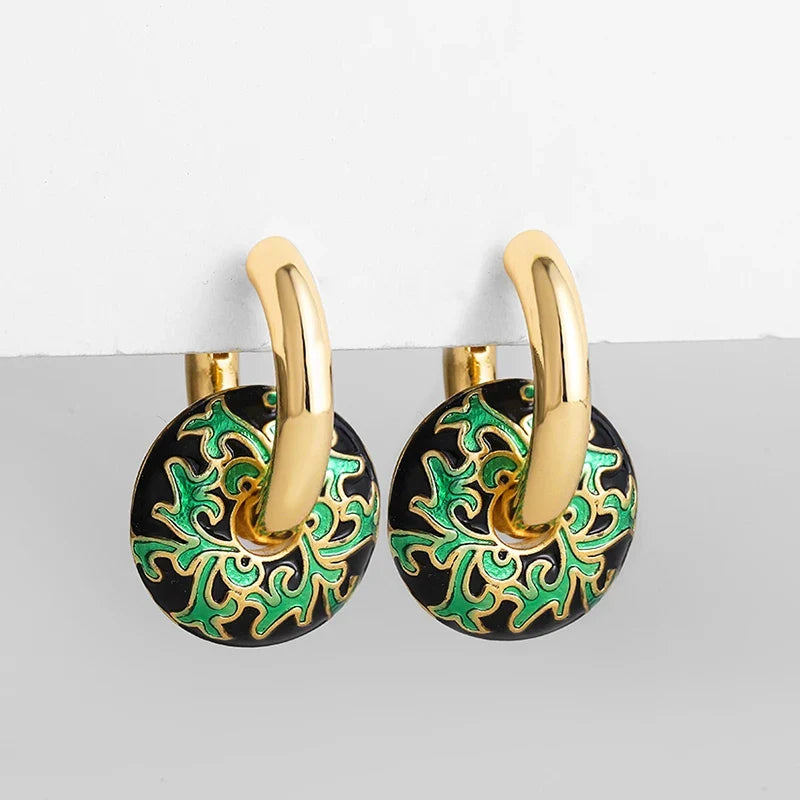 Chantilly Enamel Flower Hoops