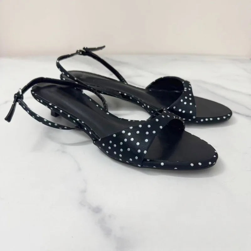 Breeze Satin Polka Dot Kitten Heels