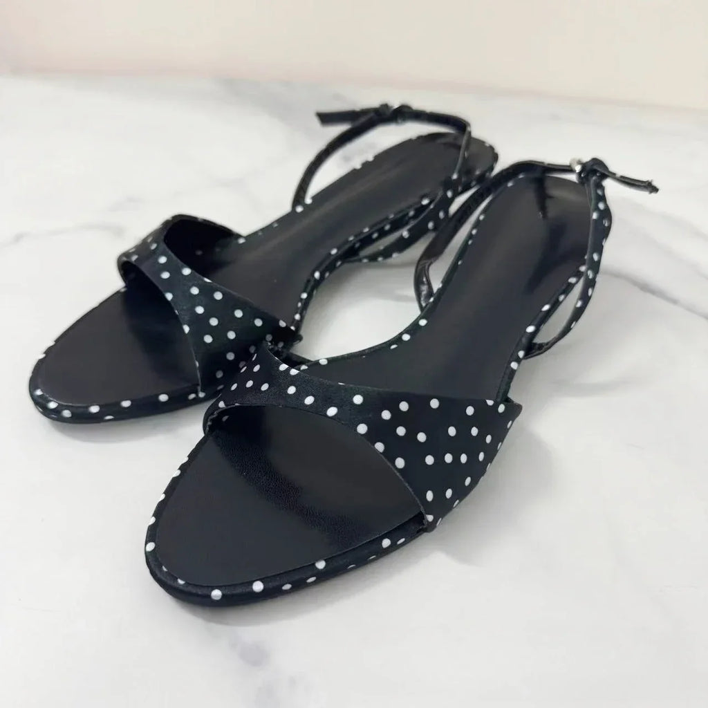 Breeze Satin Polka Dot Kitten Heels