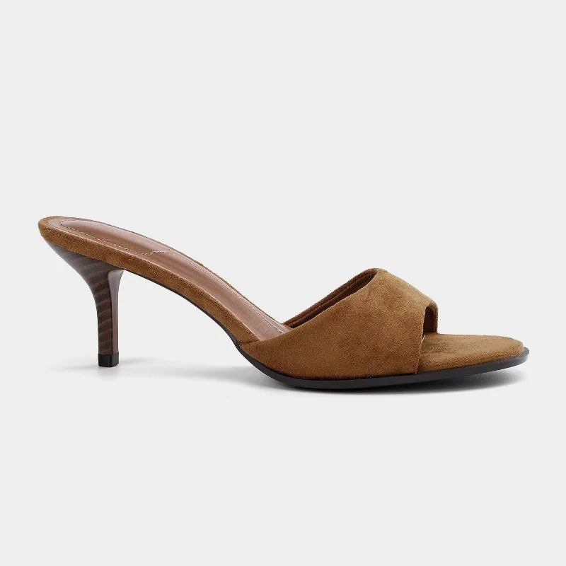 Bisou Suede Peep-Toe Sandals