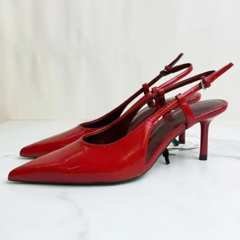 Ocean Patent Pointed Slingbacks