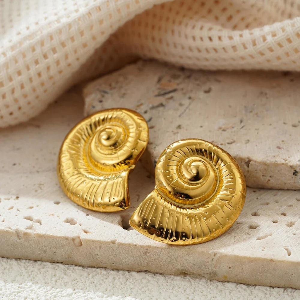 Rose Gold Shell Studs