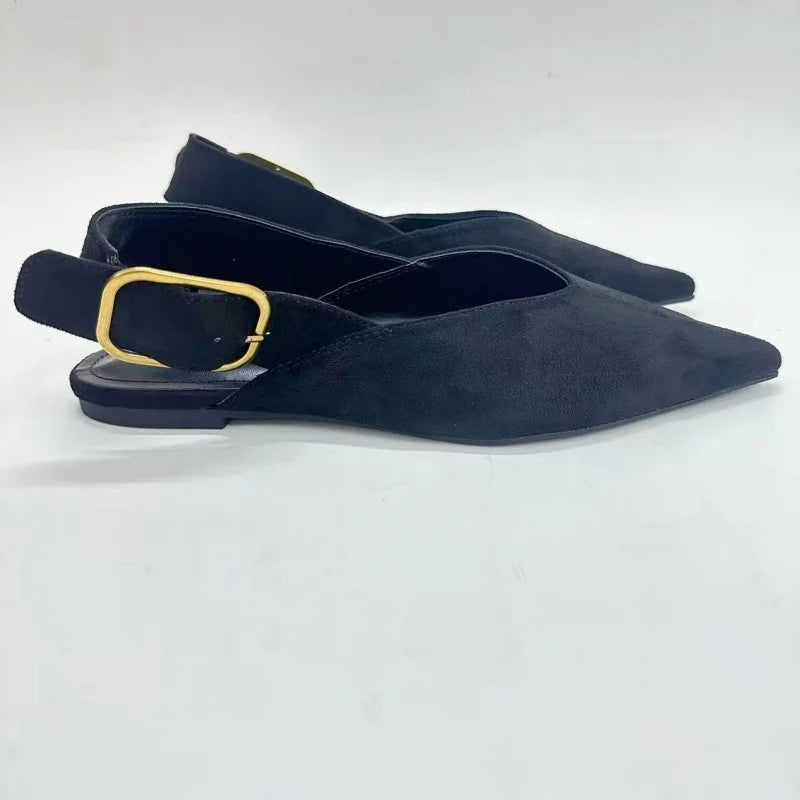 Amara Suede Pointed Slingback Flats
