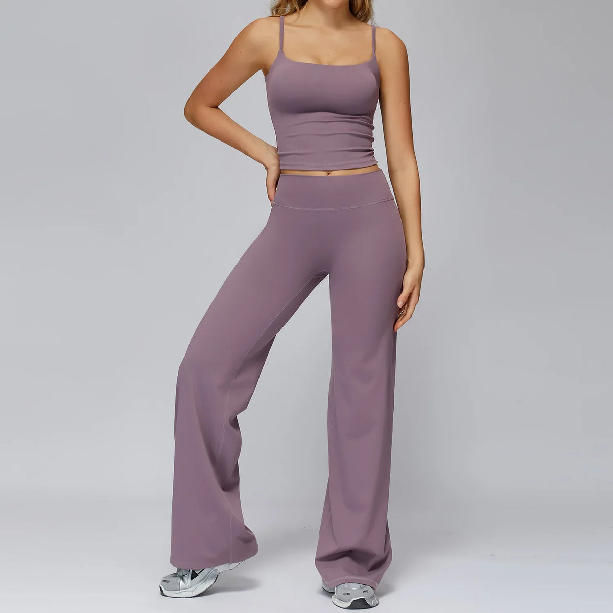 Raspberry Cami and Wide-Leg Set