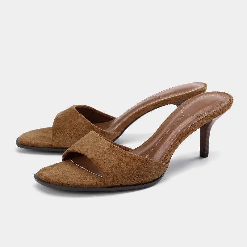 Bisou Suede Peep-Toe Sandals
