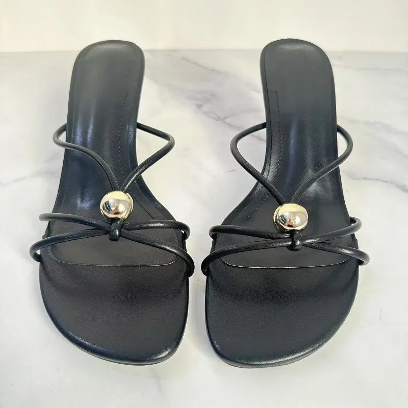 Belle Cross-Strap Stiletto Mules