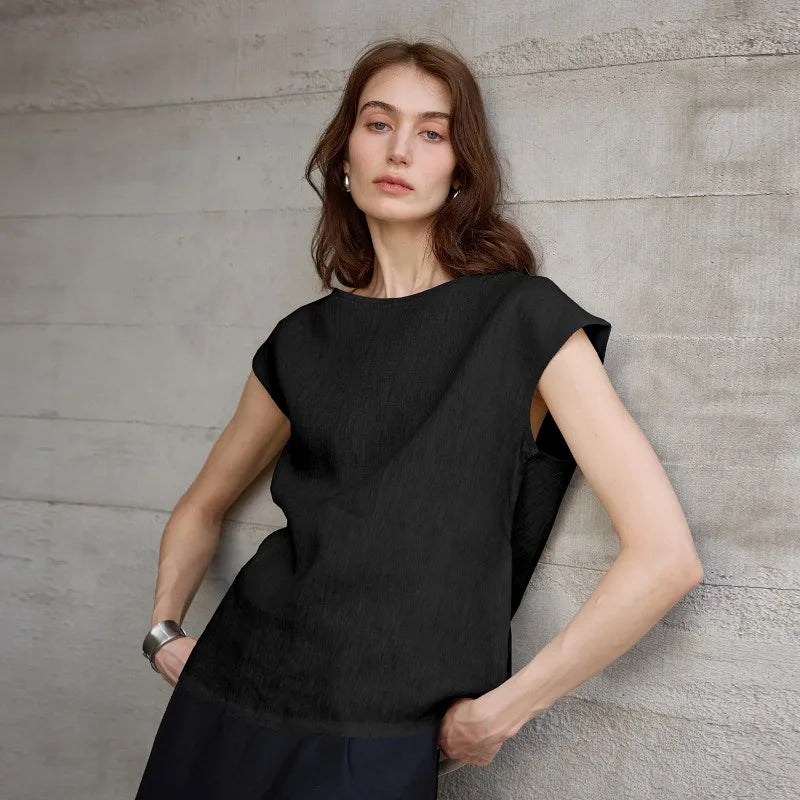 Plum Vintage Linen Tee