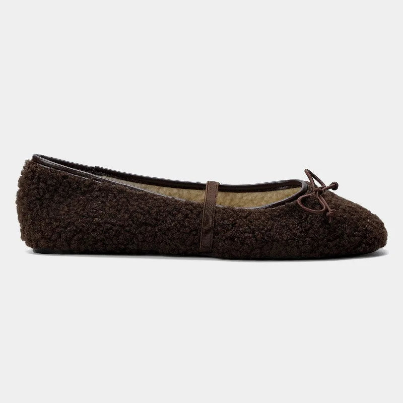 Alma Fur-Lined Bow Flats