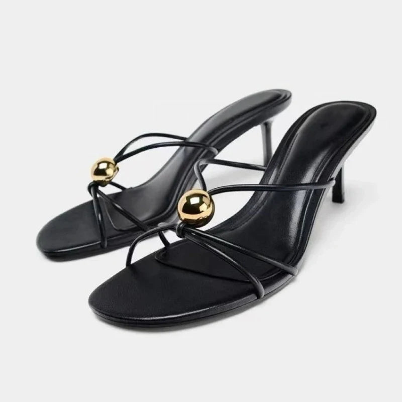 Belle Cross-Strap Stiletto Mules