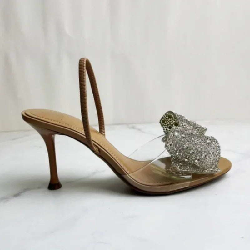 Venus Crystal Bow Evening Sandals