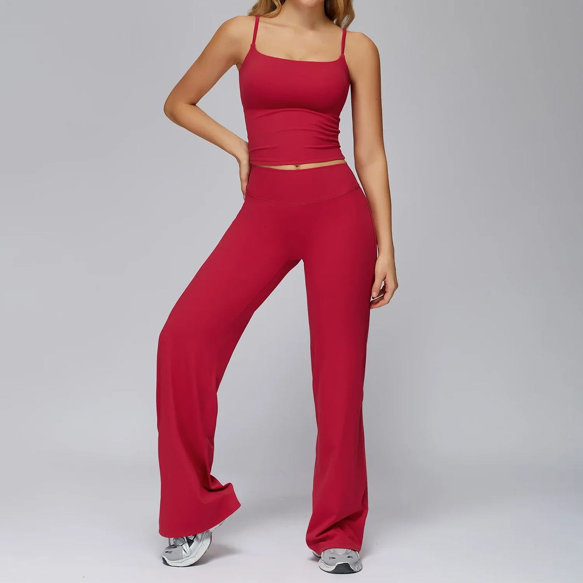 Raspberry Cami and Wide-Leg Set