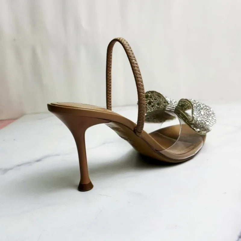 Venus Crystal Bow Evening Sandals
