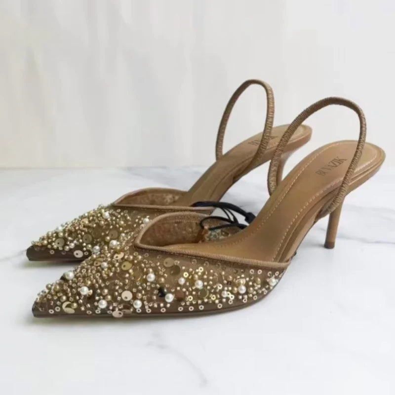 Liberty Embellished Pearl Heels