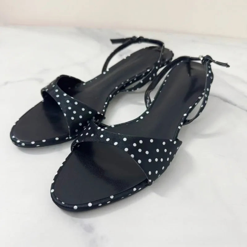 Breeze Satin Polka Dot Kitten Heels