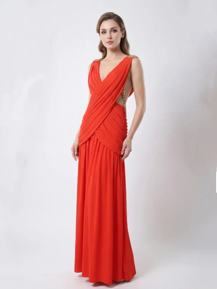 Horizon Mesh Chain Maxi Dress