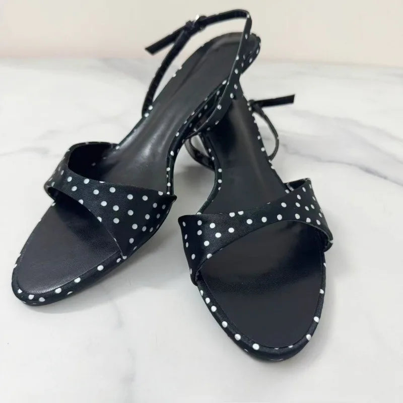 Breeze Satin Polka Dot Kitten Heels