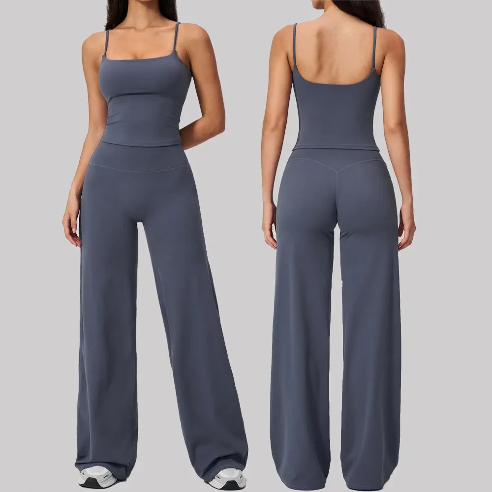 Raspberry Cami and Wide-Leg Set