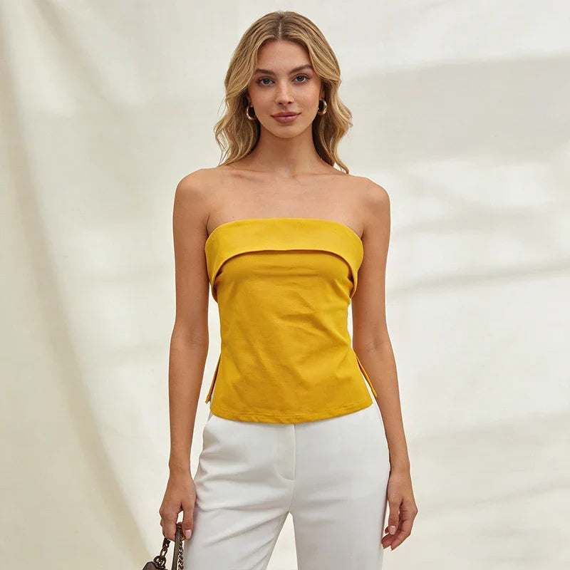 Onyx Open-Back Crop Top