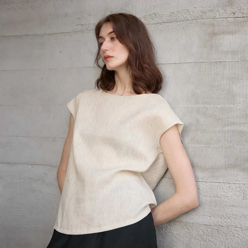 Plum Vintage Linen Tee