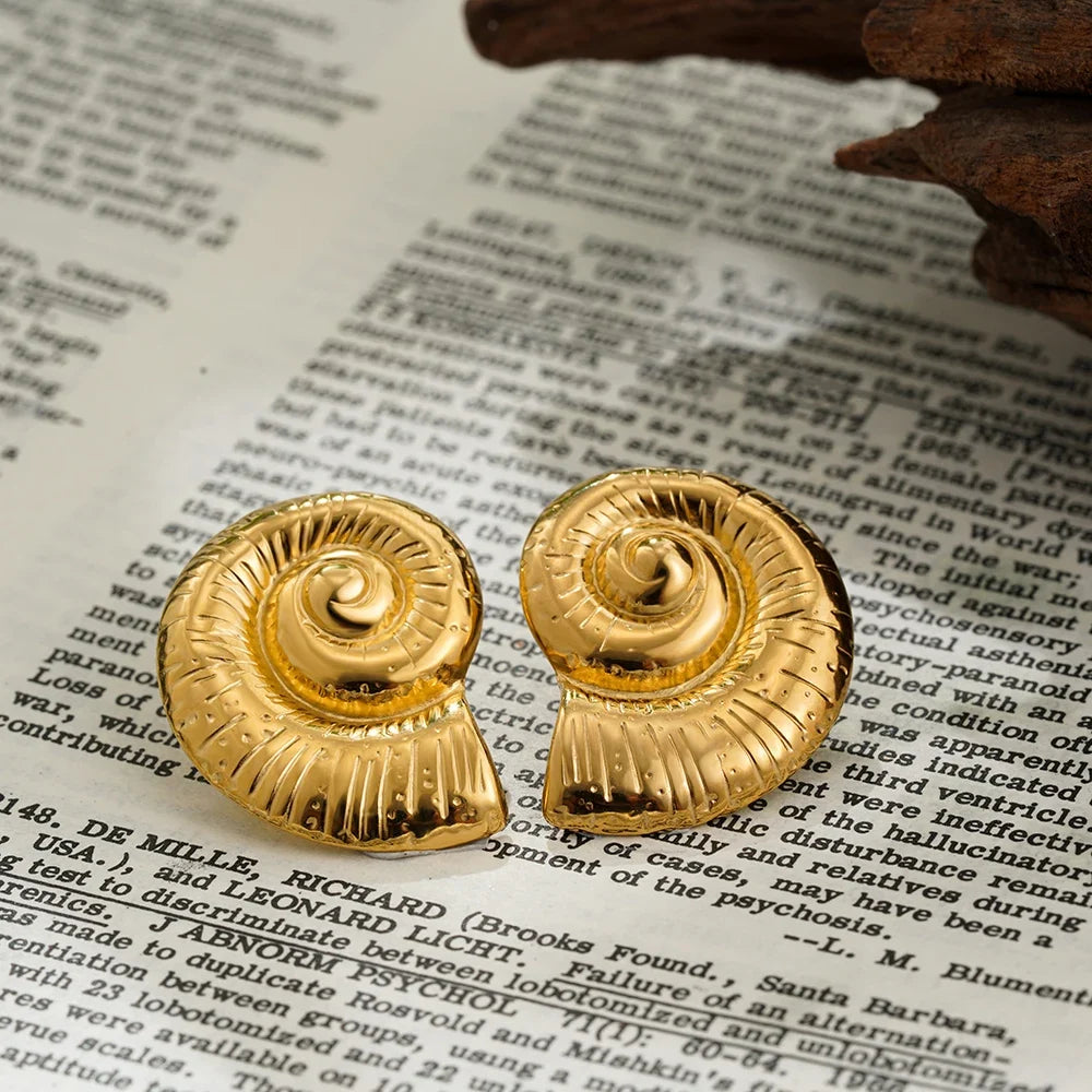 Rose Gold Shell Studs