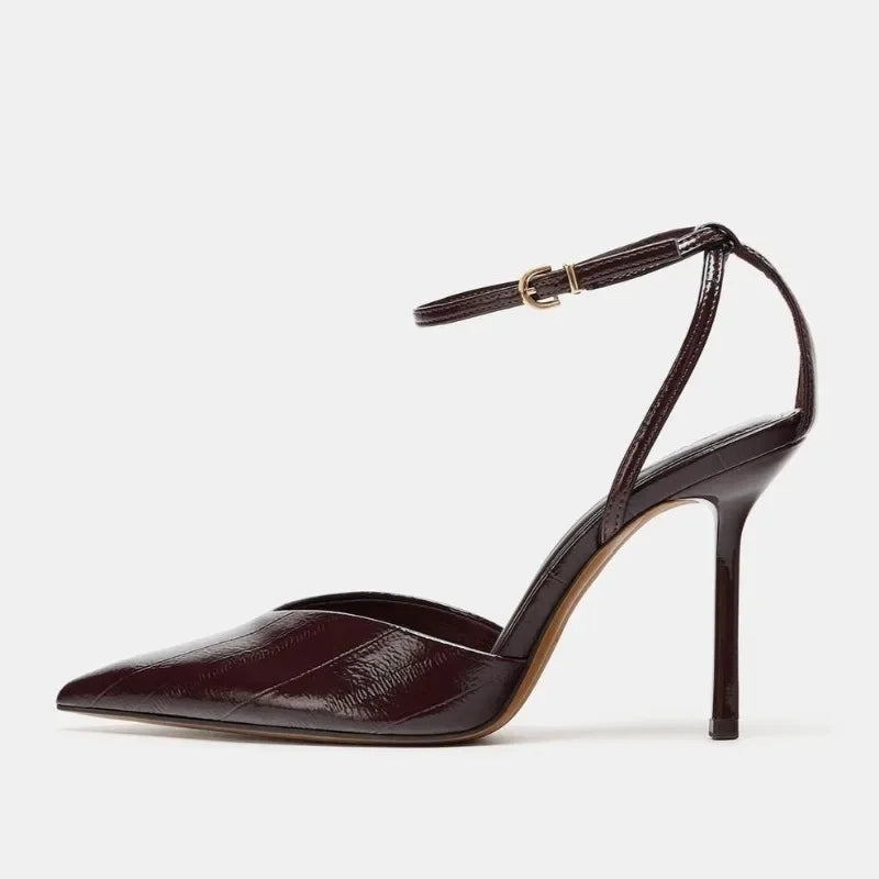 Adira Patent Ankle-Strap Heels