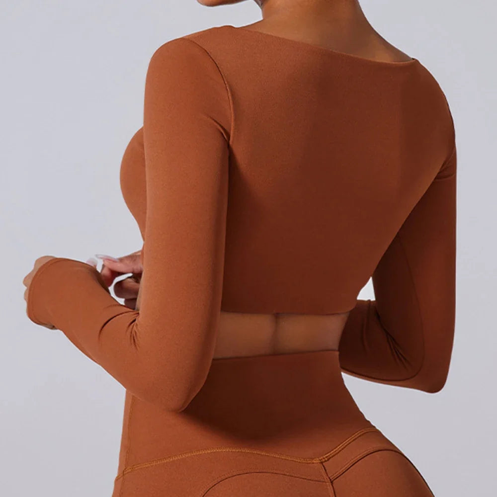 Fawn Long Sleeve Sport Crop Top