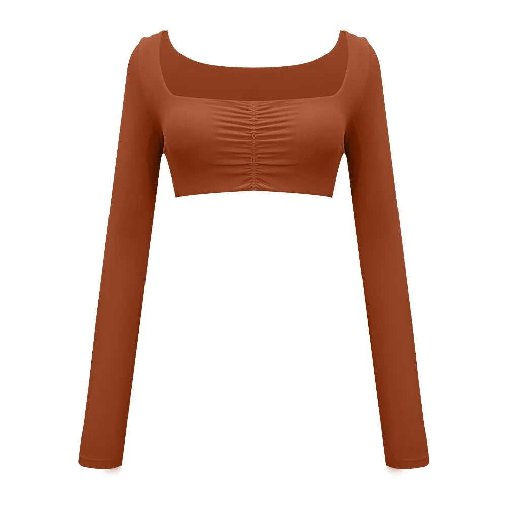 Fawn Long Sleeve Sport Crop Top