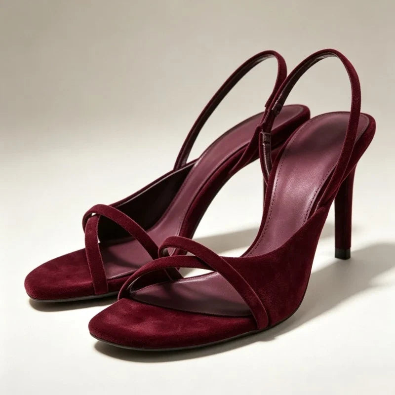 Willow Velvet Cross-Strap Sandals