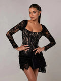 Sky Corset Lace Mini Dress