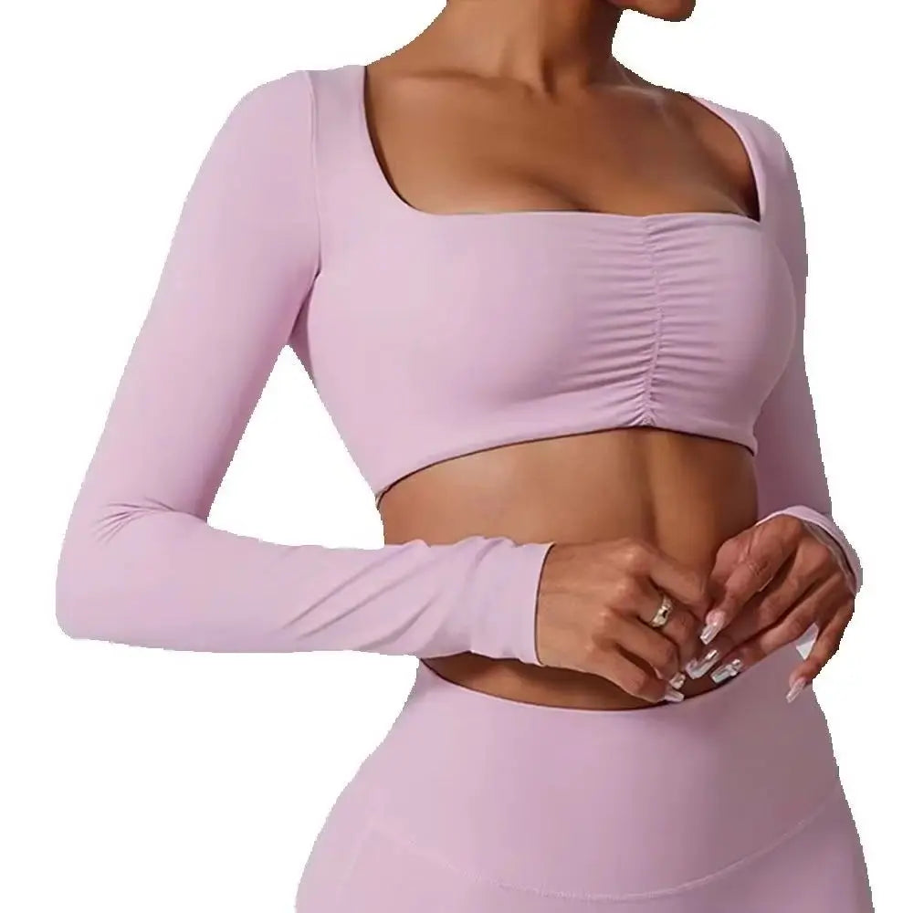 Fawn Long Sleeve Sport Crop Top